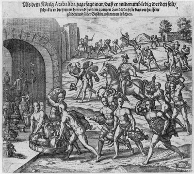 The Ransom King Atahualpa Offered to Francisco Pizarro by Theodore de Bry